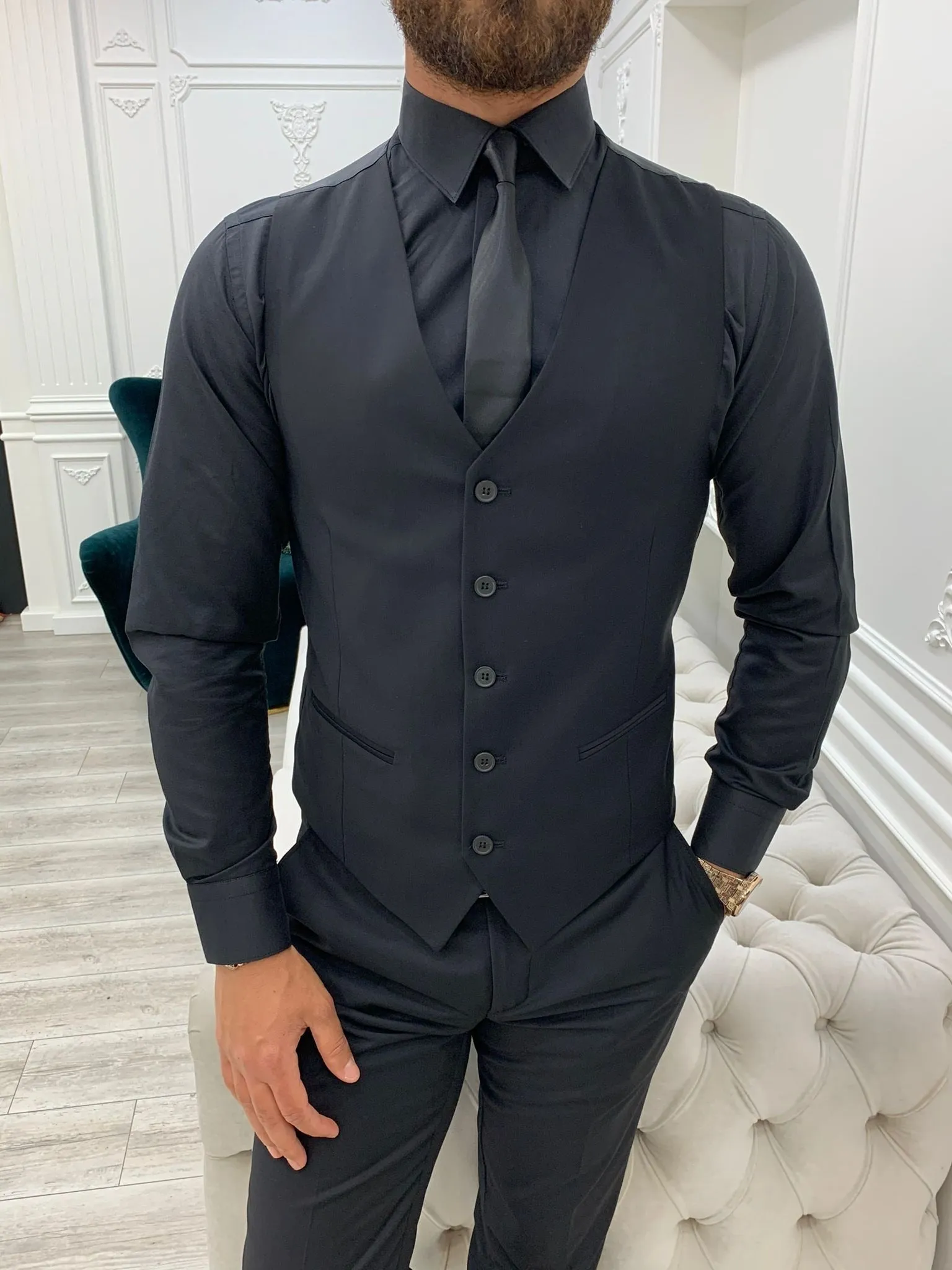 Lance Black Slim Fit Suit - Versatile Three-Piece Ensemble for Any Occasion