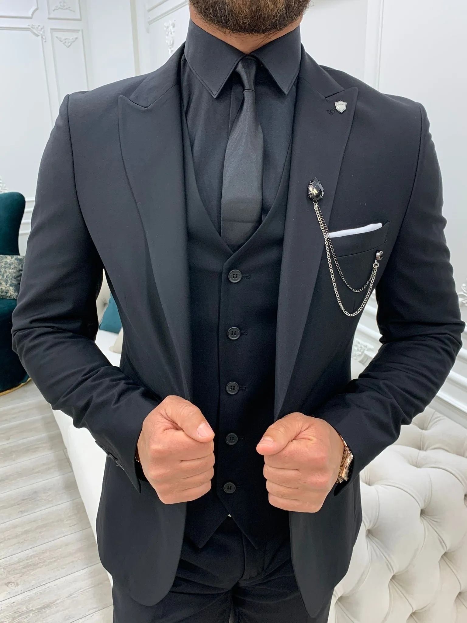 Lance Black Slim Fit Suit - Versatile Three-Piece Ensemble for Any Occasion