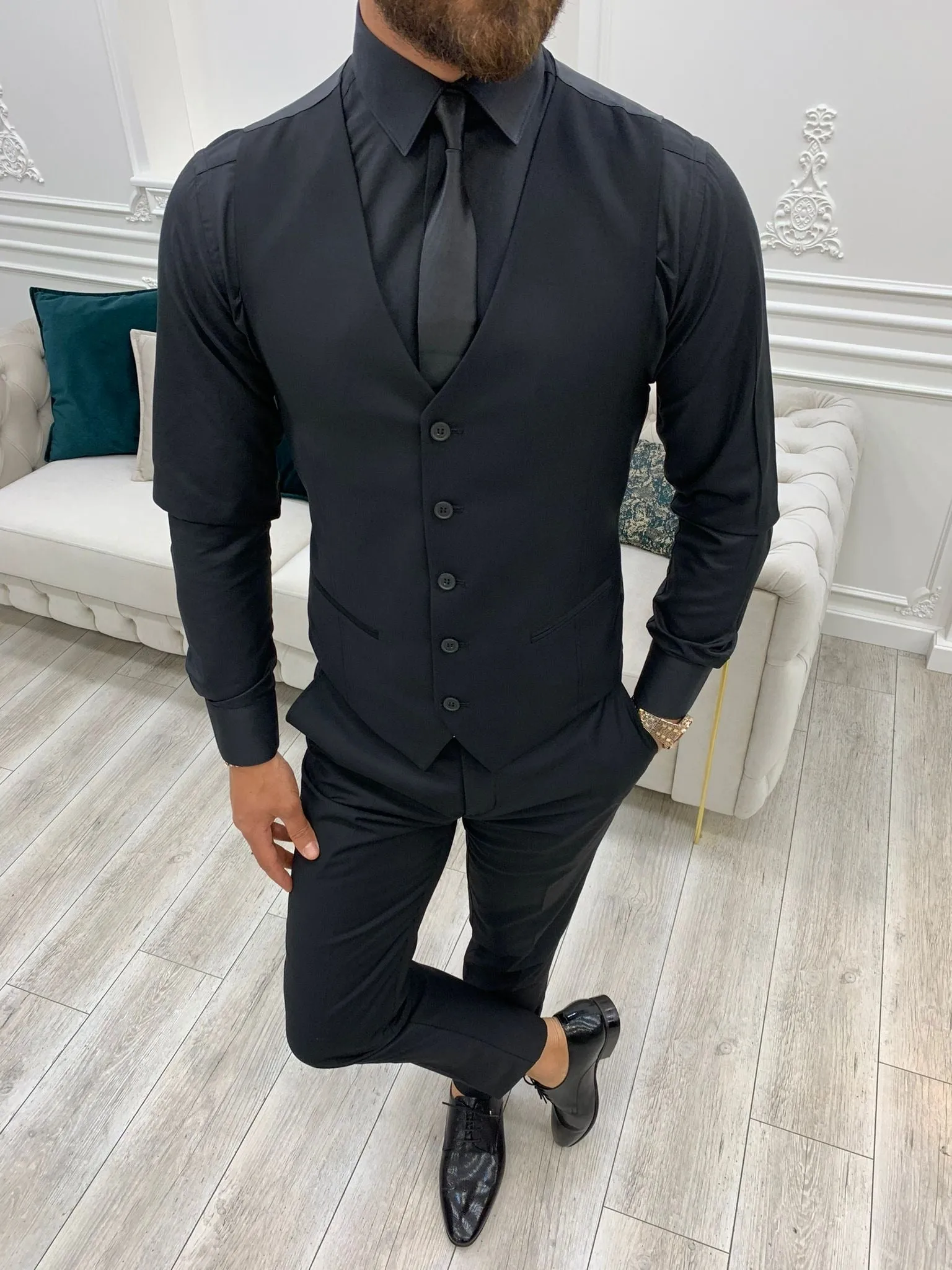 Lance Black Slim Fit Suit - Versatile Three-Piece Ensemble for Any Occasion