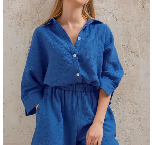 Lauren - Effortless Button-Up Lounge Set
