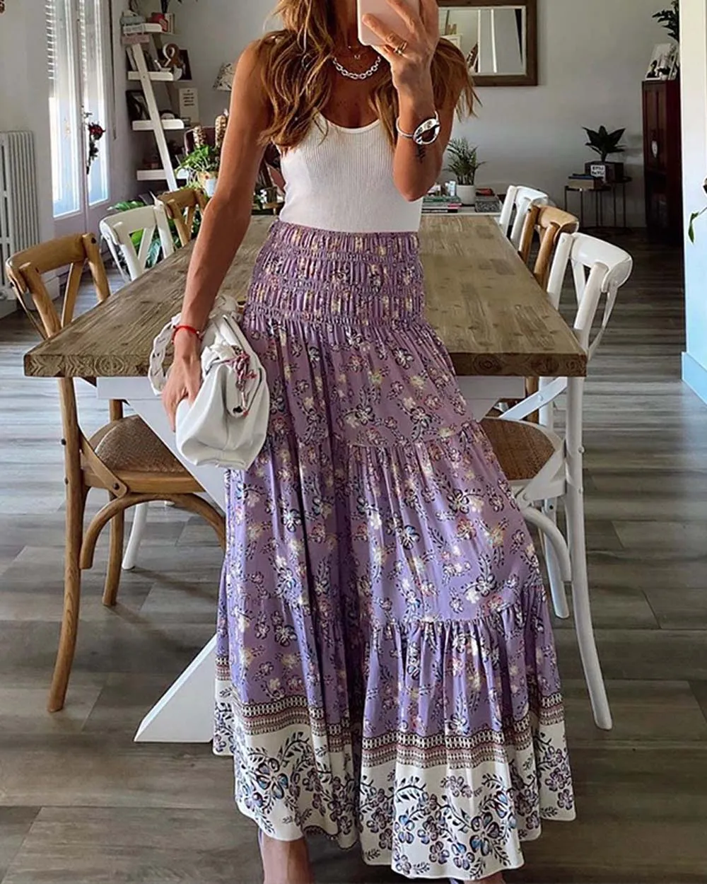 Lavender Shadows Maxi Skirt