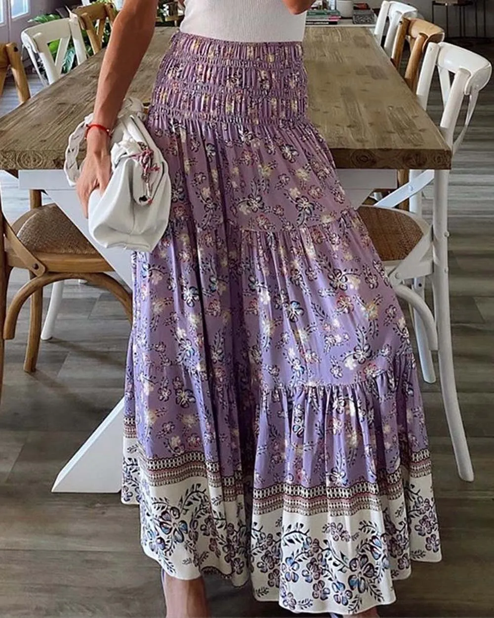 Lavender Shadows Maxi Skirt