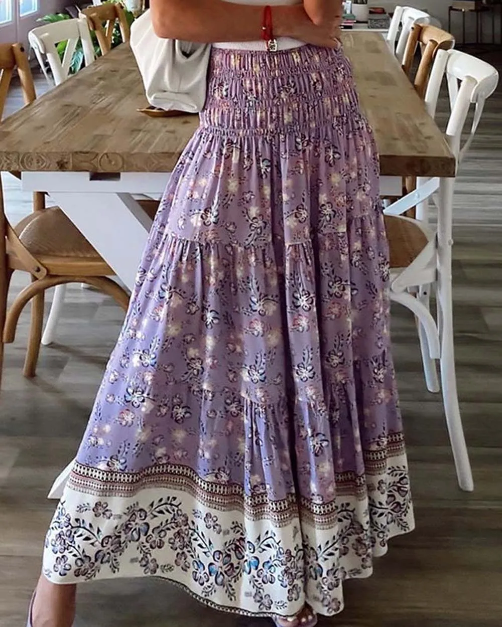 Lavender Shadows Maxi Skirt