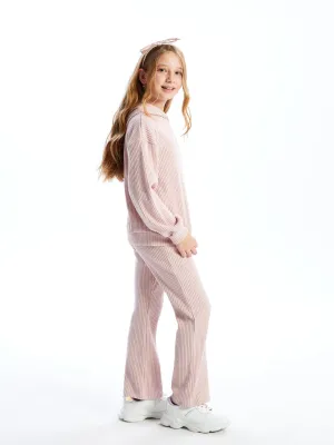Lcw Kids Pink Hooded Girl Sweatshirt And Leggings