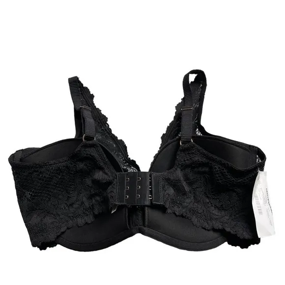 Le Mystere Lace Allure Plunge Underwire Demi Bra Black Women's Size 36DD NWT