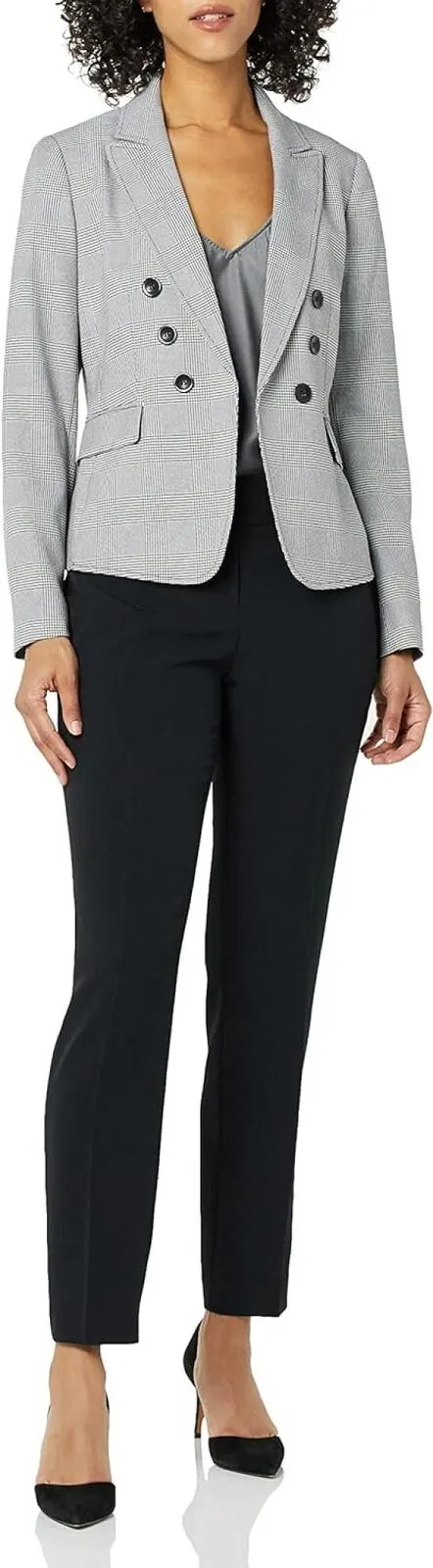 Le Suit Women's Glen Slim Suit Pants 50042011 Black 4