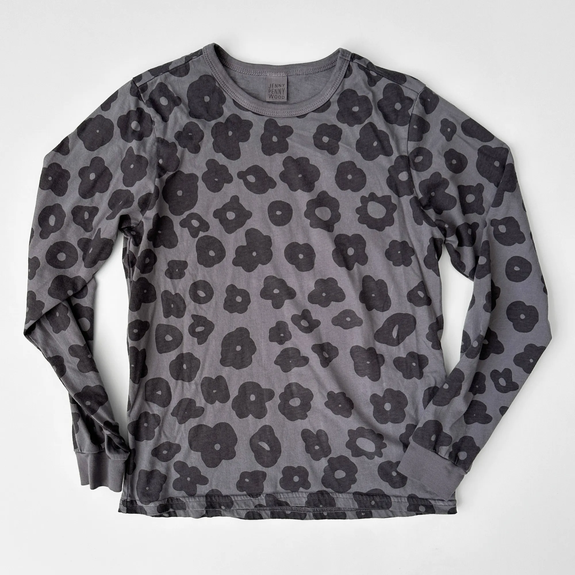 Long Sleeve T-Shirt - Celeste in Faded Black & Coal
