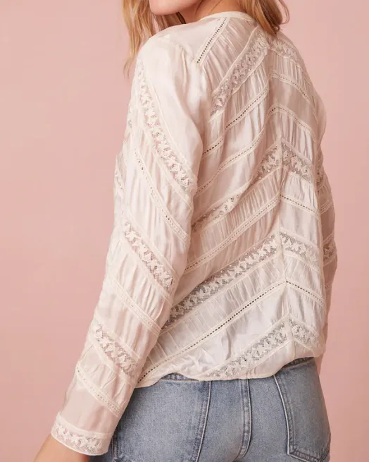 Love Shack Fancy Tandra Top - Antique White