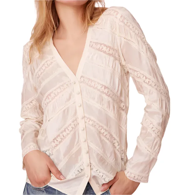 Love Shack Fancy Tandra Top - Antique White