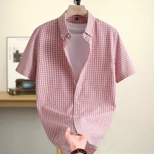 Luxe Gingham Cotton Half Sleeve Shirts