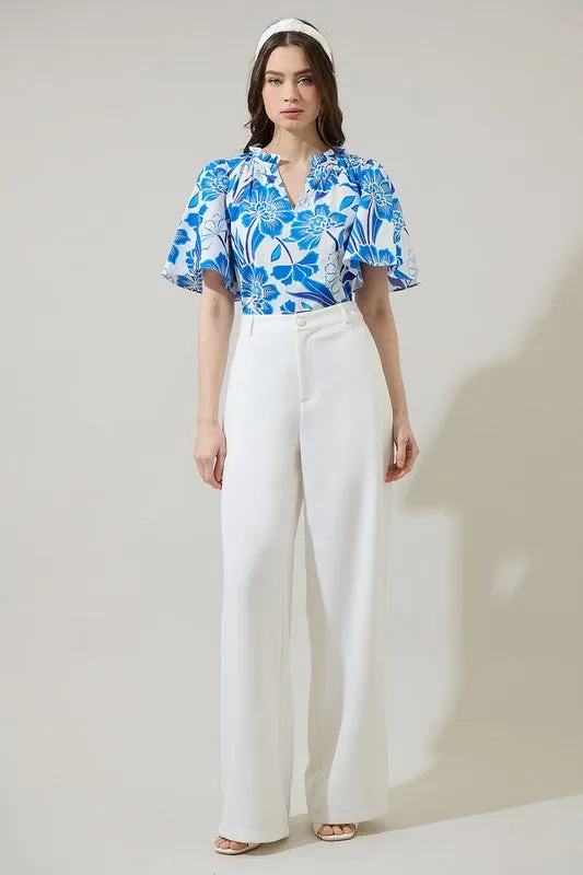 Maci Floral Eve Poplin Top