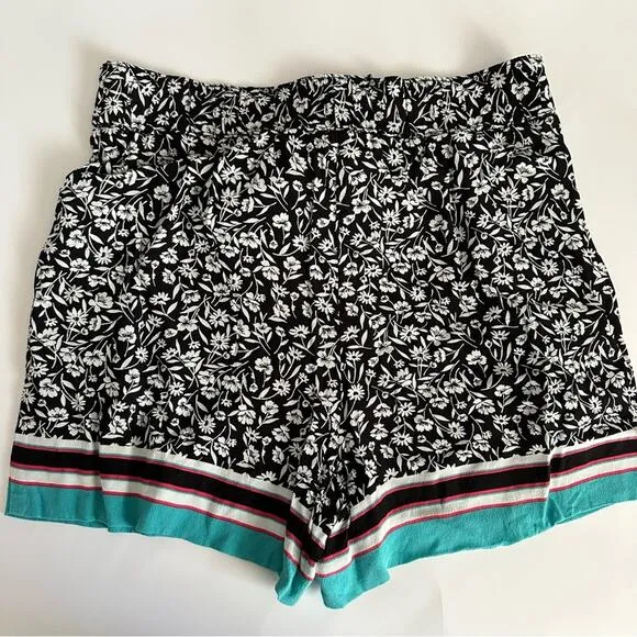 MAEVE by ANTHROPOLOGIE Floral Scarf Print Tie Belt Flowy Shorts Women’s Sz Small