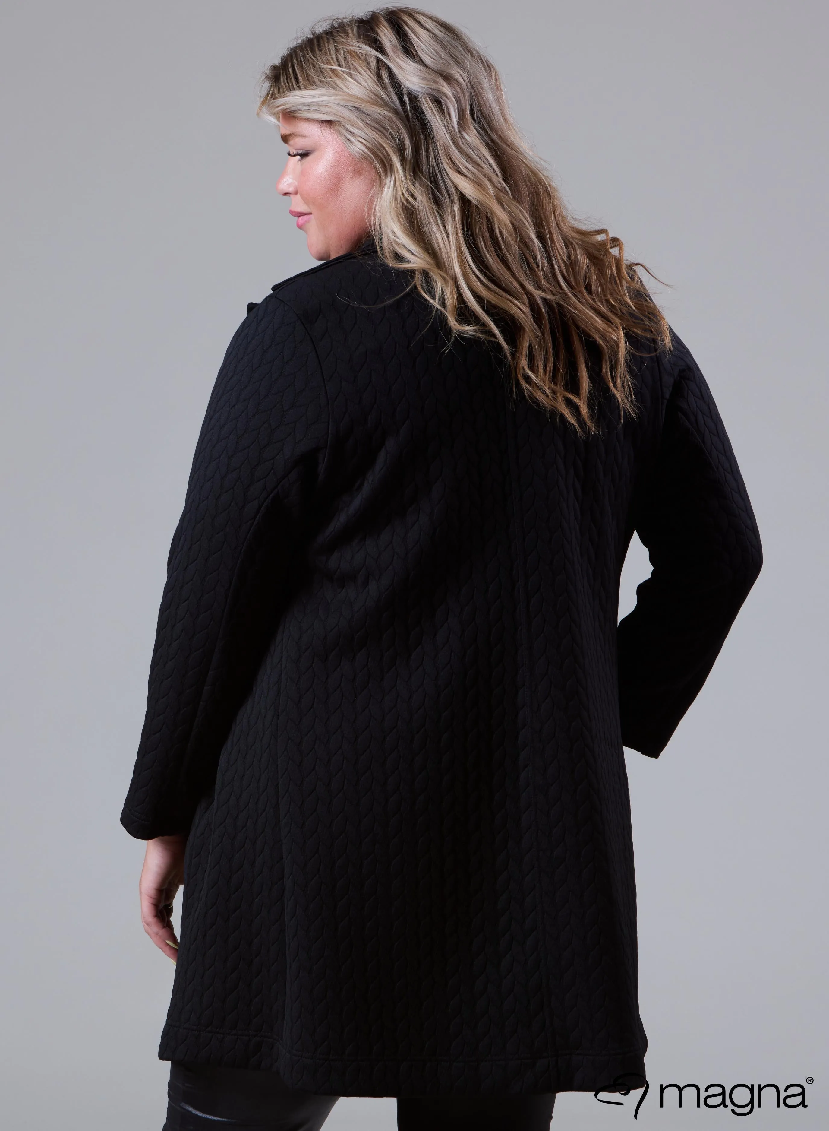 Magna Jacquard Blazer Blocks Design Black