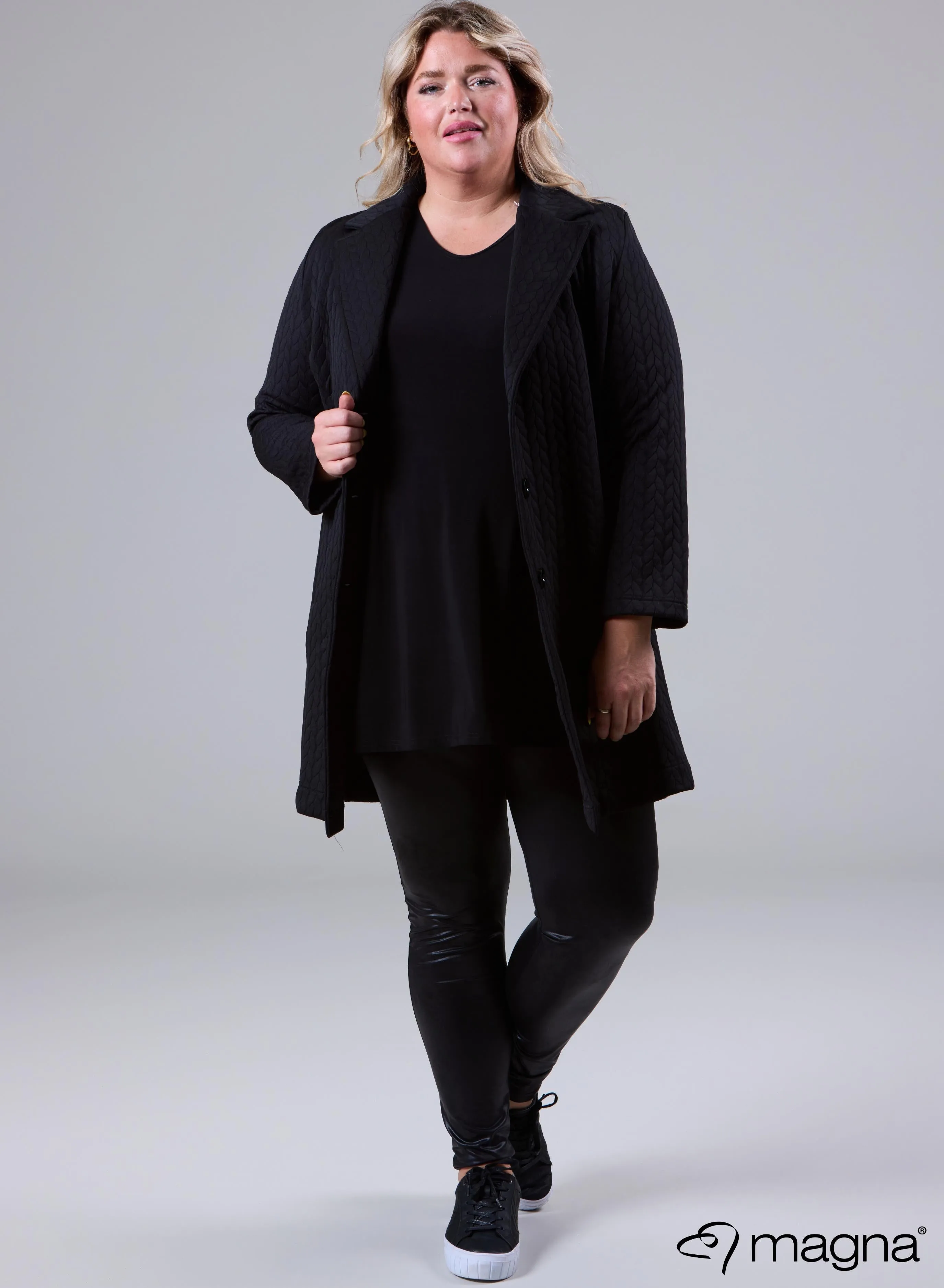 Magna Jacquard Blazer Blocks Design Black