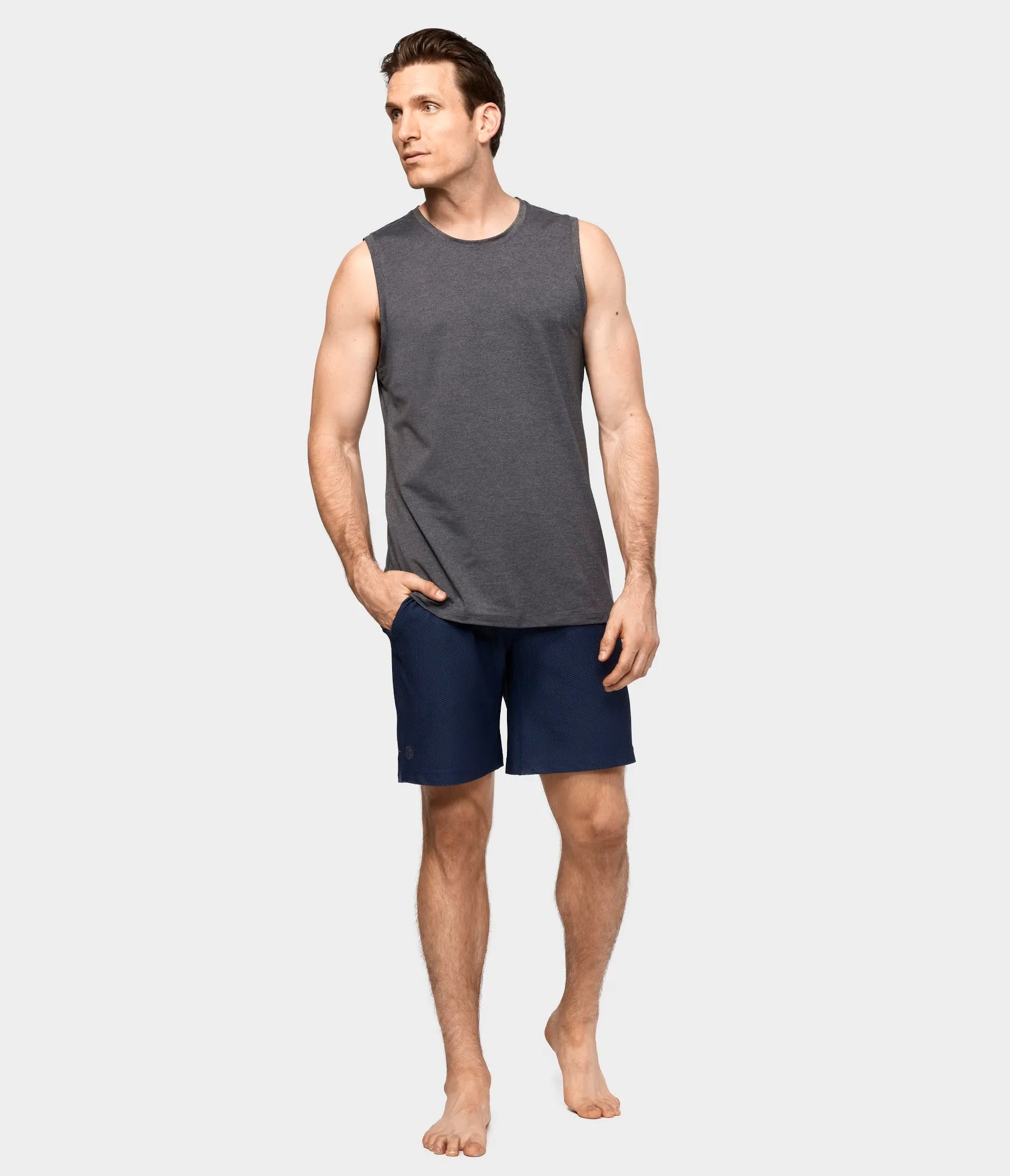 Manduka Apparel - Men's Cross Train Tank 01 - Heather Grey
