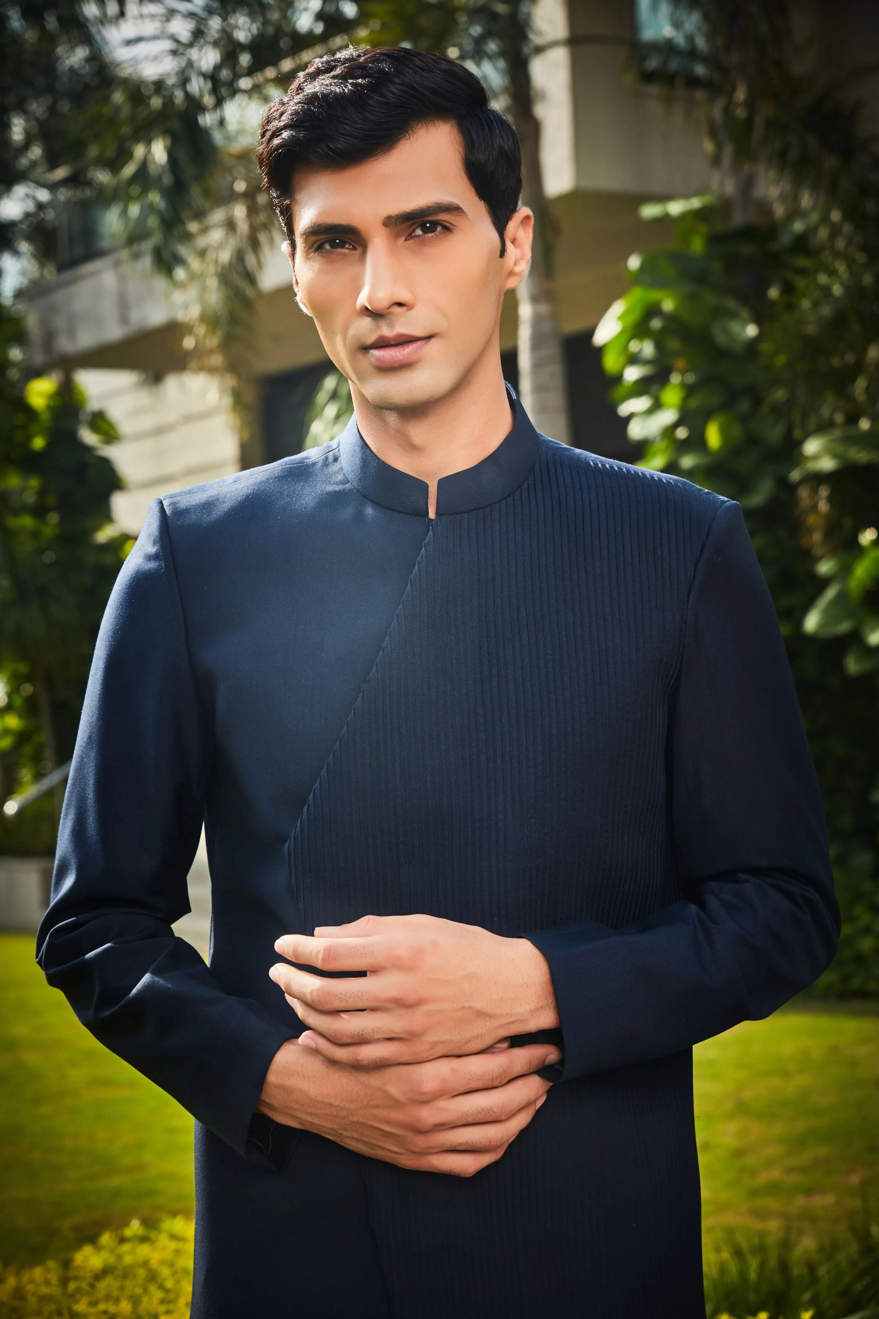 Mark- Navy blue Indo-western set