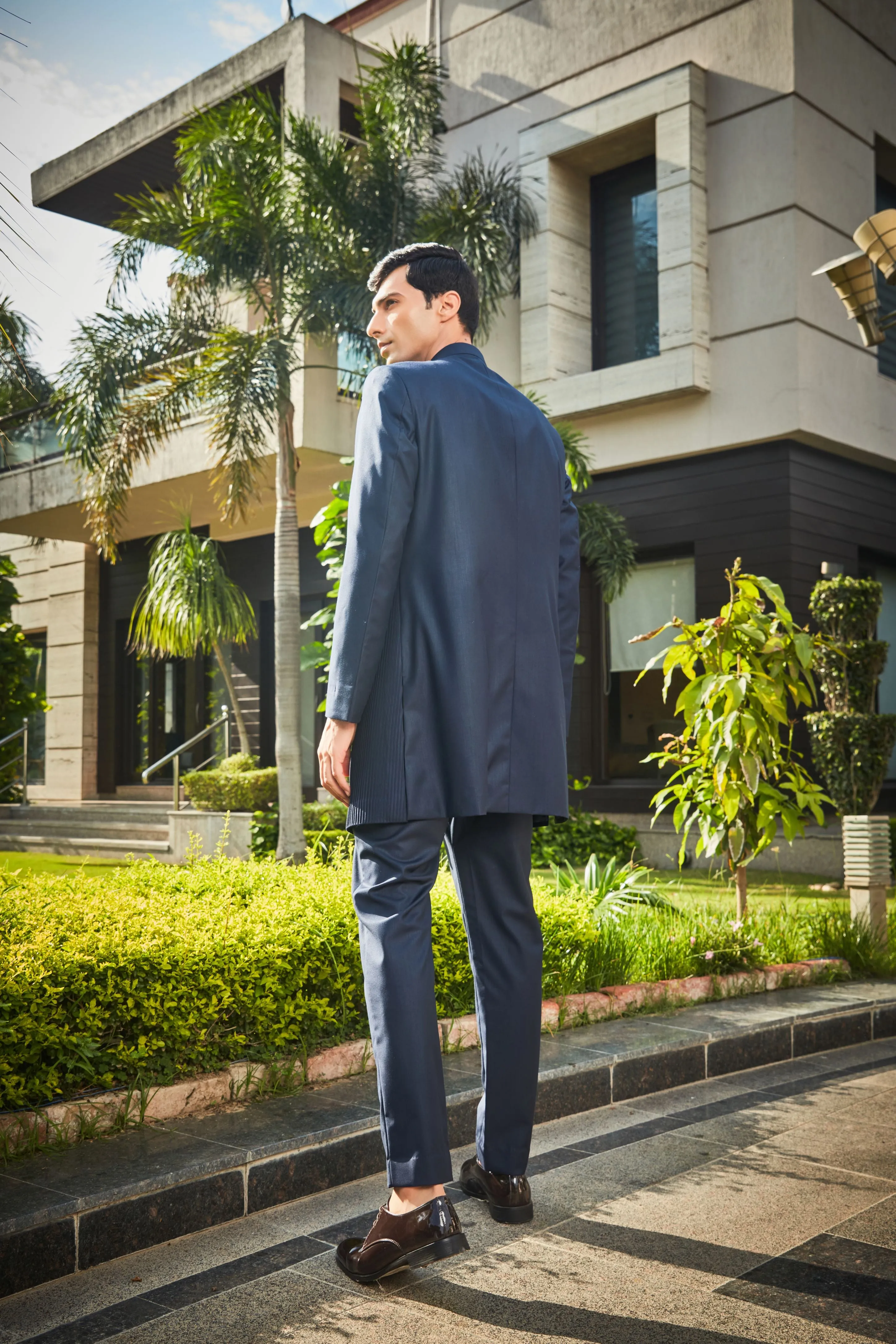 Mark- Navy blue Indo-western set