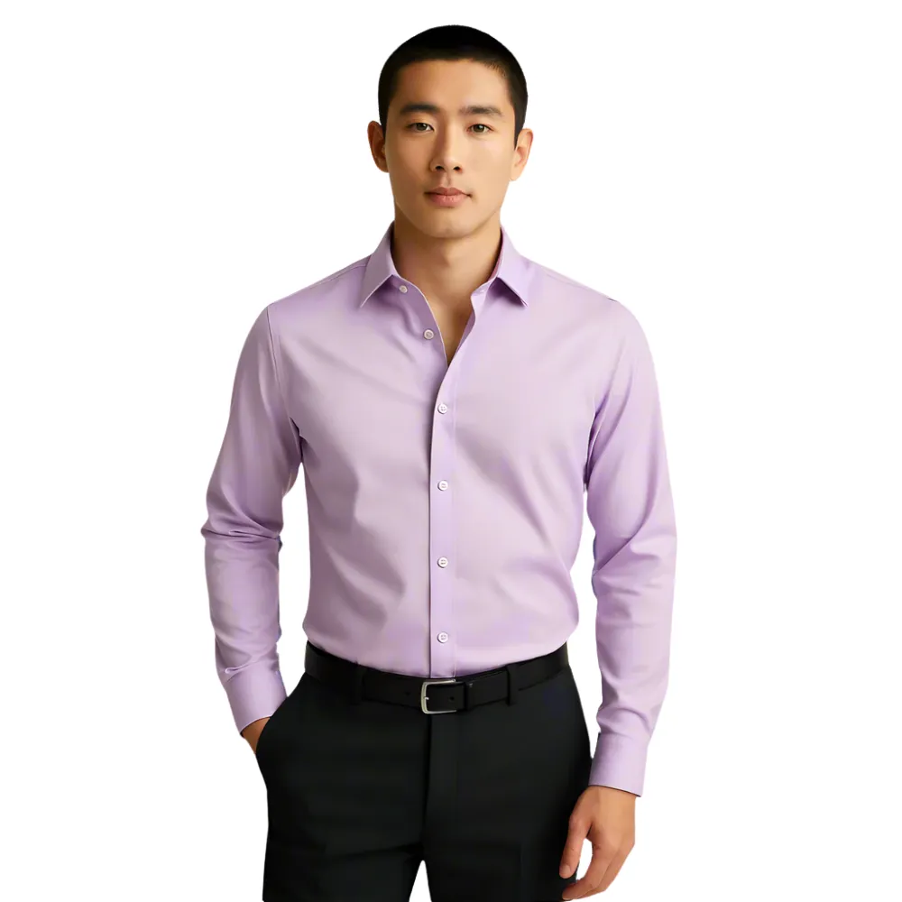 Men Long Sleeve Stretch Office Shirt