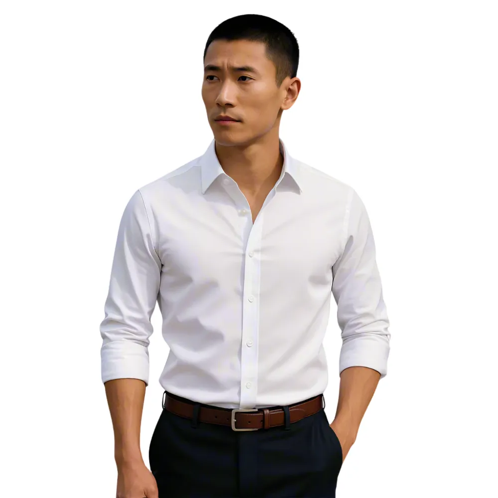 Men Long Sleeve Stretch Office Shirt