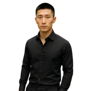 Men Long Sleeve Stretch Office Shirt