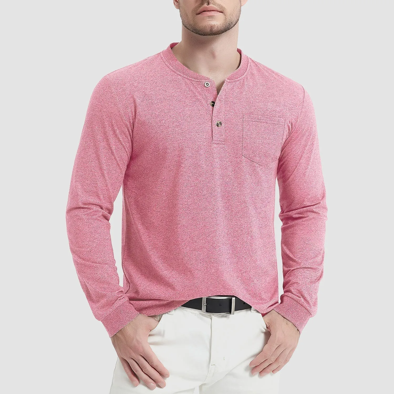 Men’s Classic Long Sleeve Button-Down Collar Tee
