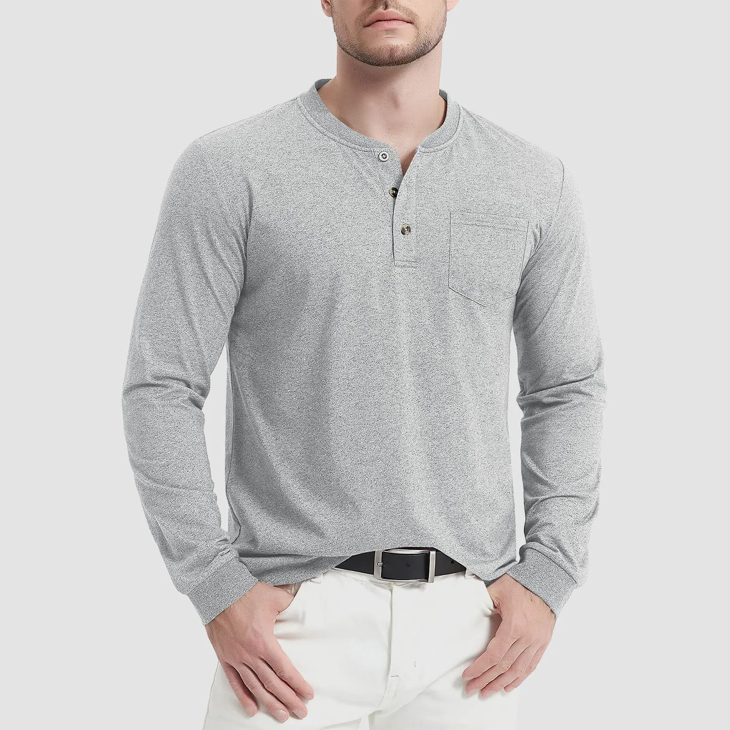 Men’s Classic Long Sleeve Button-Down Collar Tee