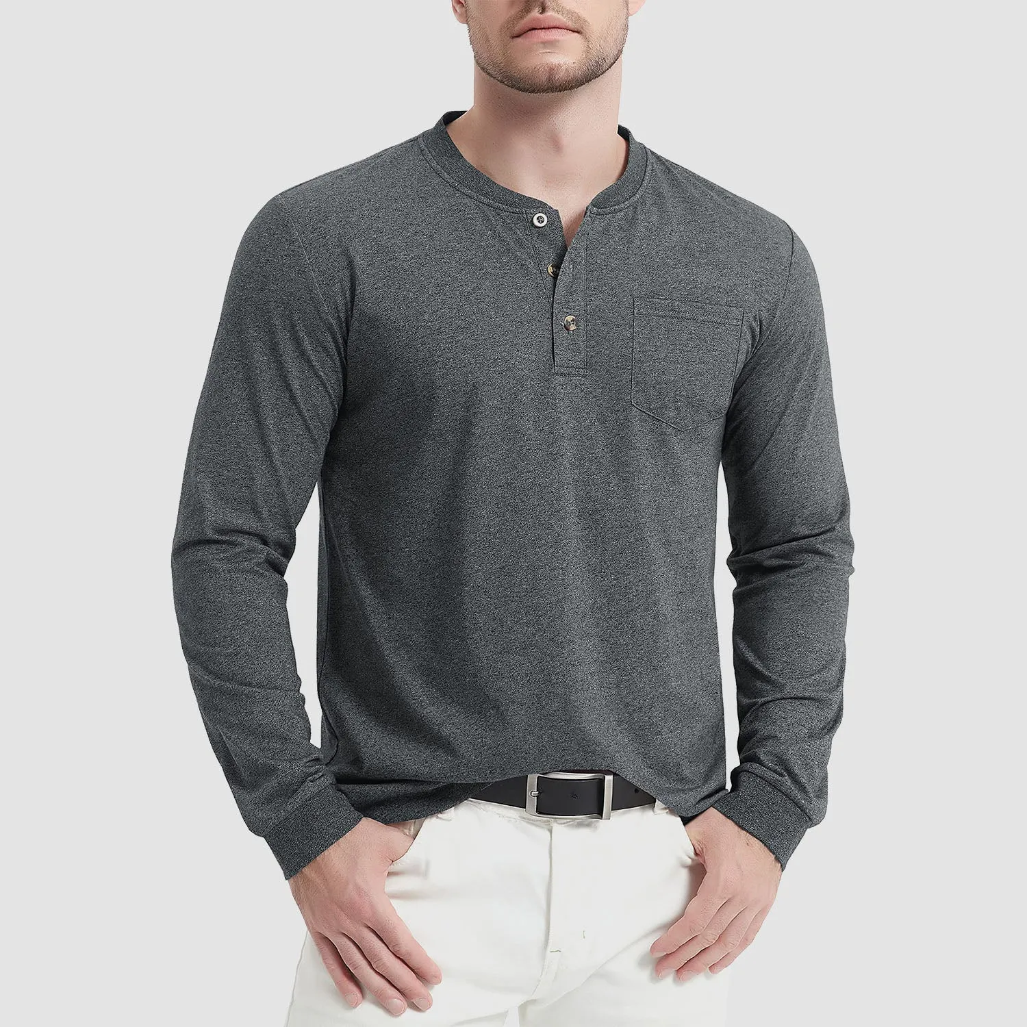 Men’s Classic Long Sleeve Button-Down Collar Tee