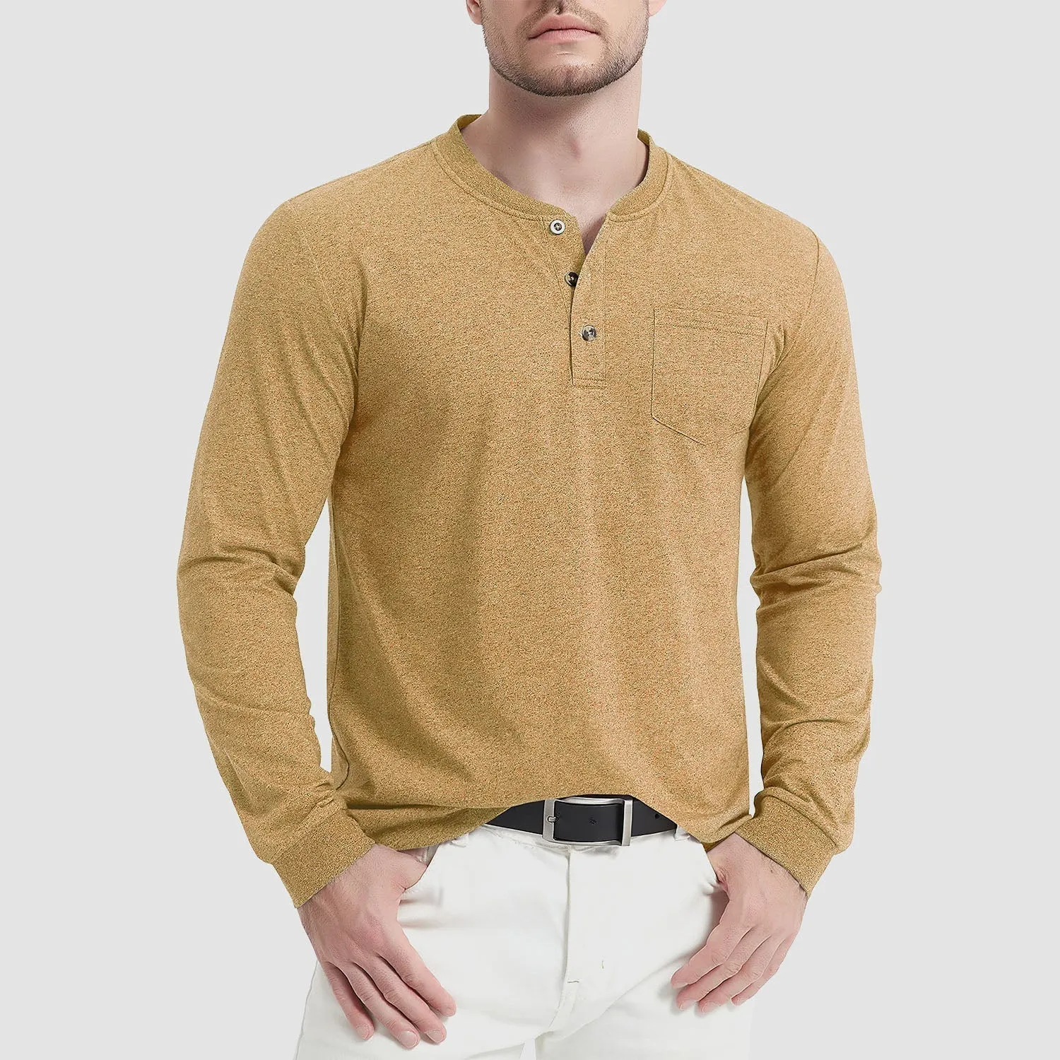 Men’s Classic Long Sleeve Button-Down Collar Tee