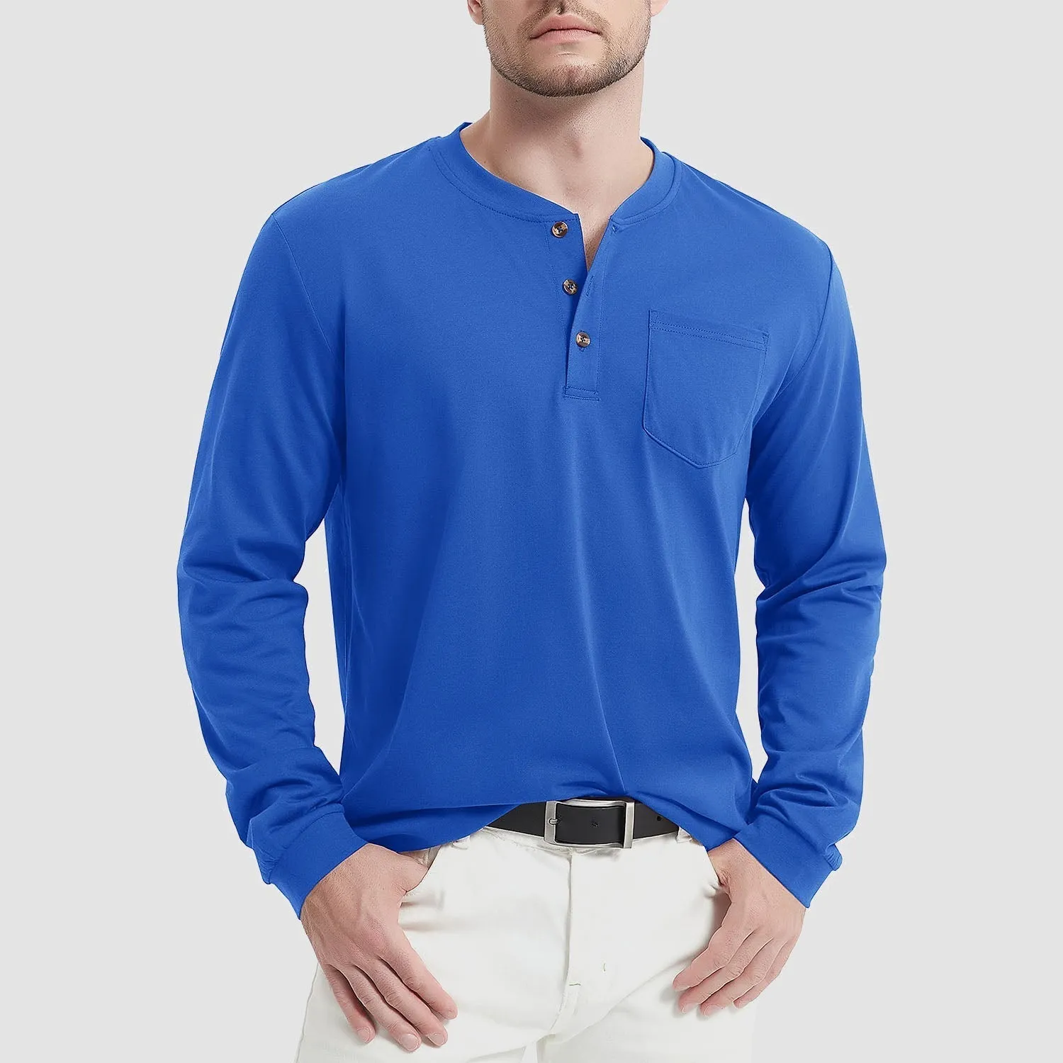 Men’s Classic Long Sleeve Button-Down Collar Tee