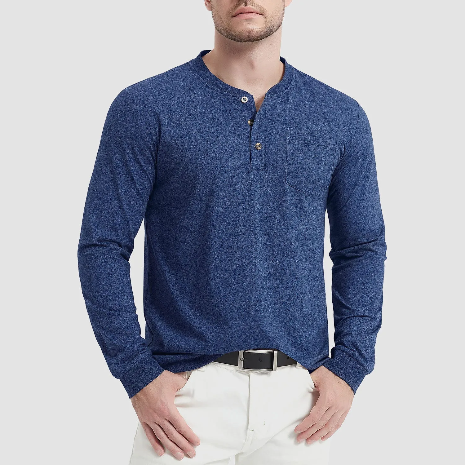 Men’s Classic Long Sleeve Button-Down Collar Tee