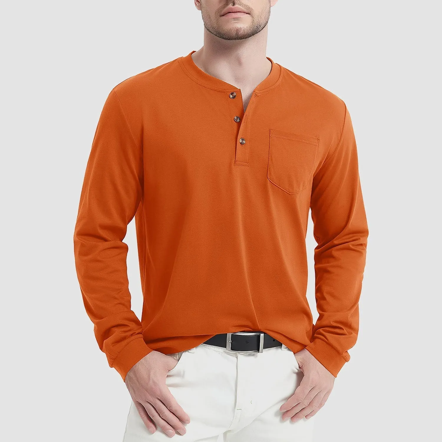 Men’s Classic Long Sleeve Button-Down Collar Tee