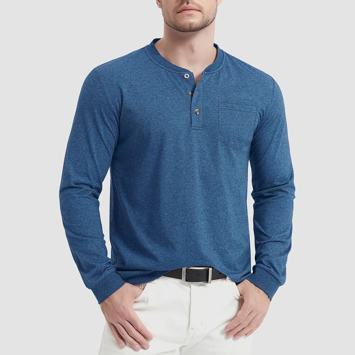 Men’s Classic Long Sleeve Button-Down Collar Tee