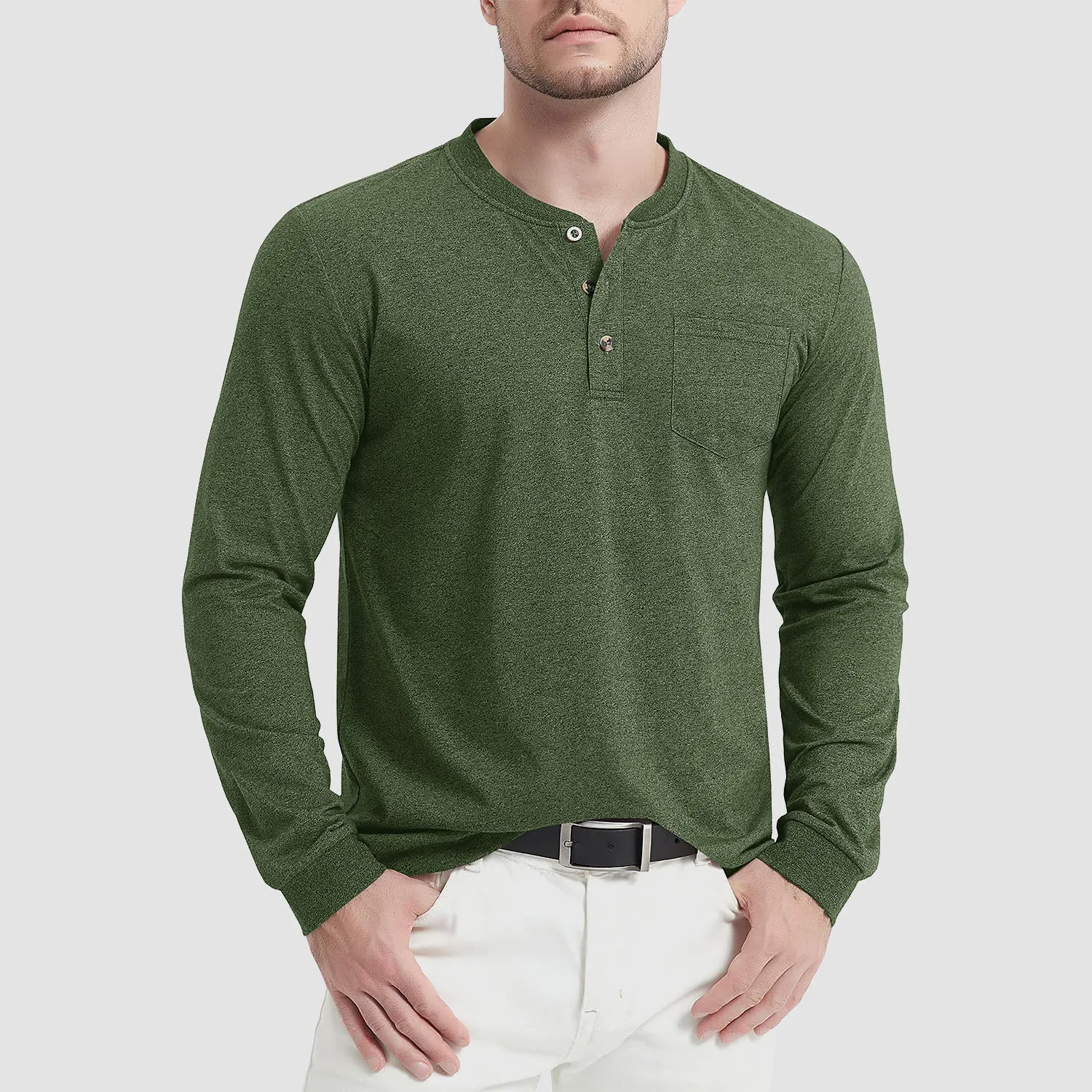 Men’s Classic Long Sleeve Button-Down Collar Tee