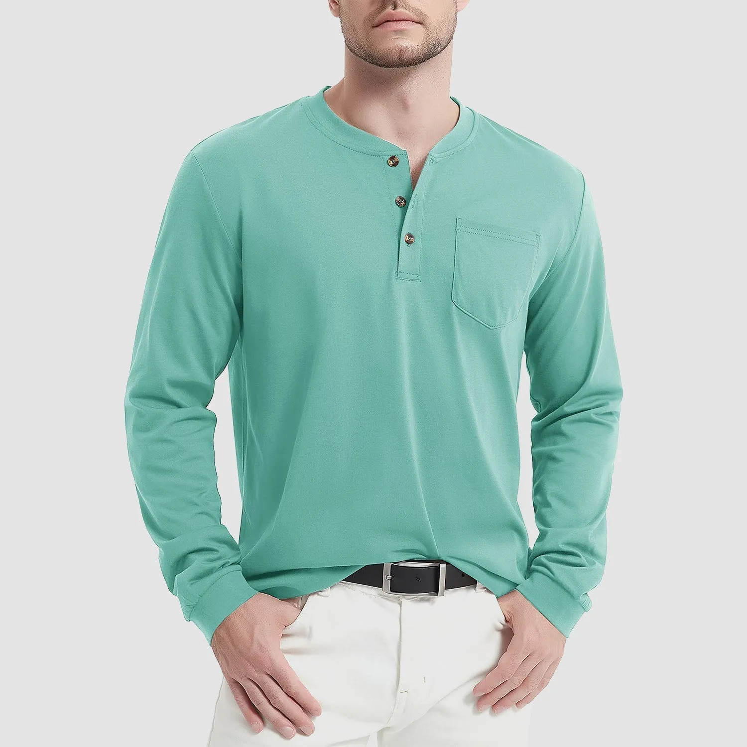 Men’s Classic Long Sleeve Button-Down Collar Tee