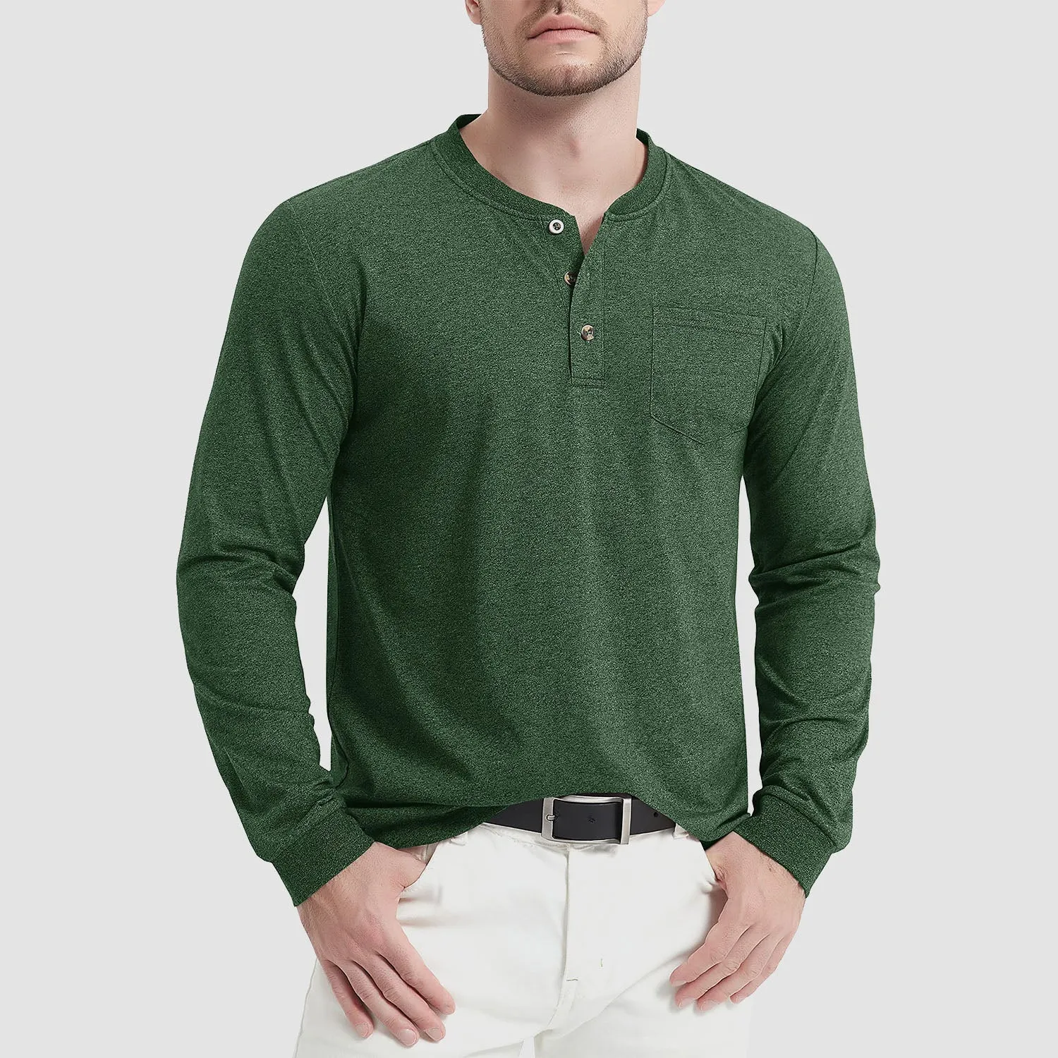 Men’s Classic Long Sleeve Button-Down Collar Tee