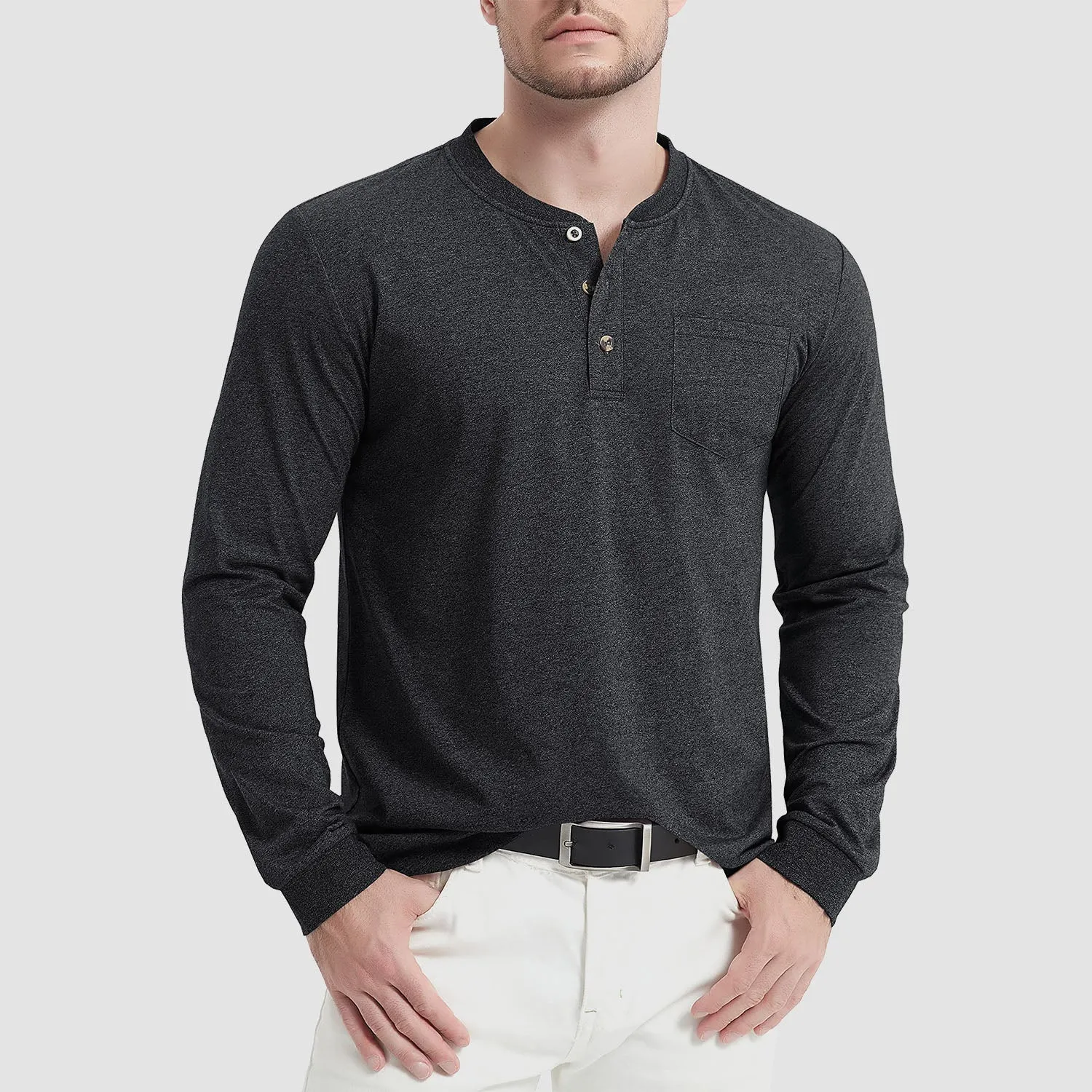 Men’s Classic Long Sleeve Button-Down Collar Tee