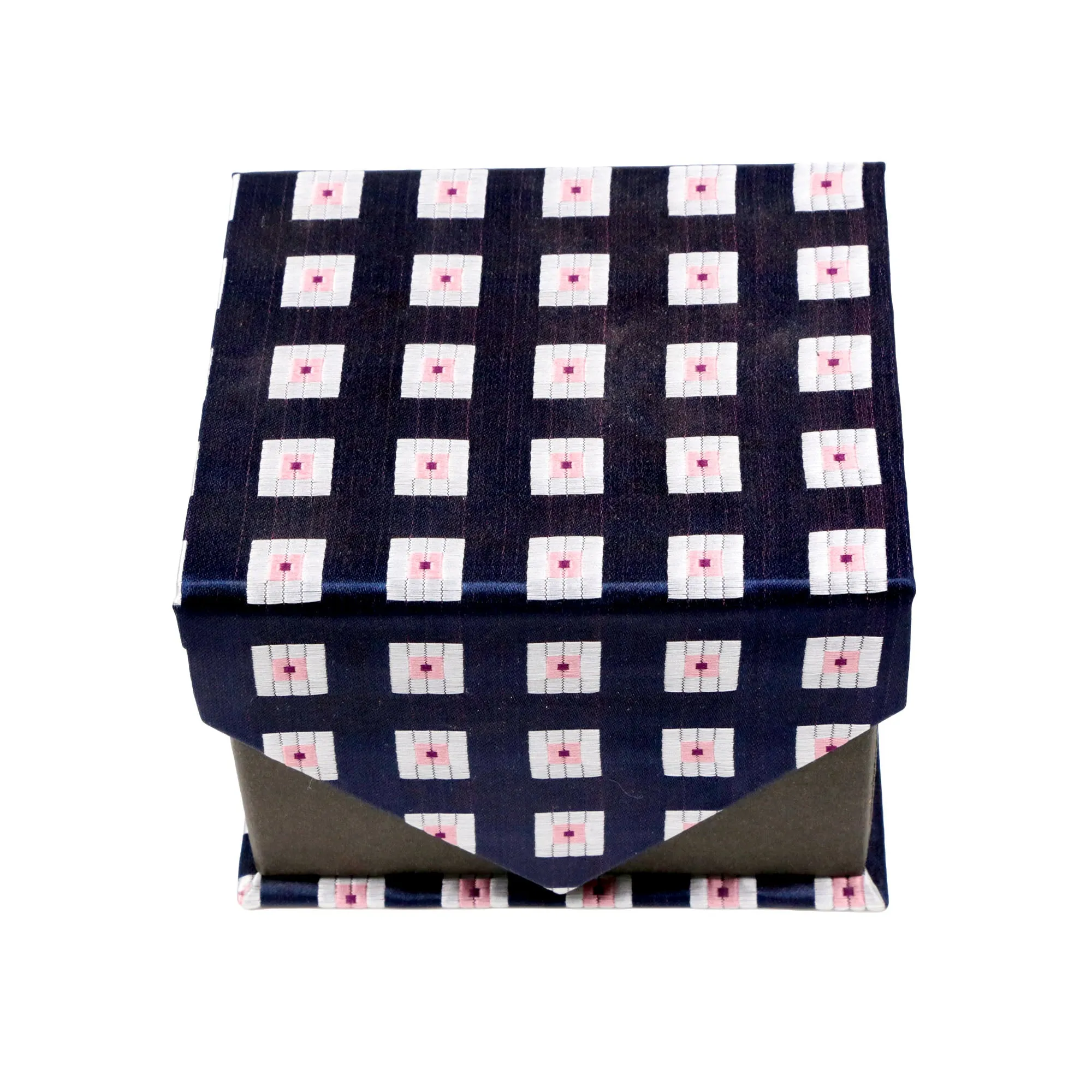 Men's Purple Boxy Geometric Pattern Design 4-pc Necktie Box Set