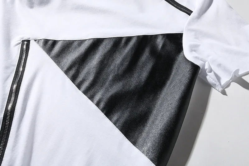 Men's Street Style Hip-Hop Round Neck Fashion Personality Hem Short Sleeves T-shirt
