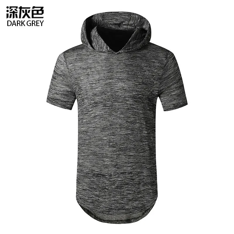 Men's Trend-Setters Hip-Hop Long Hooded Round Neck T-shirt