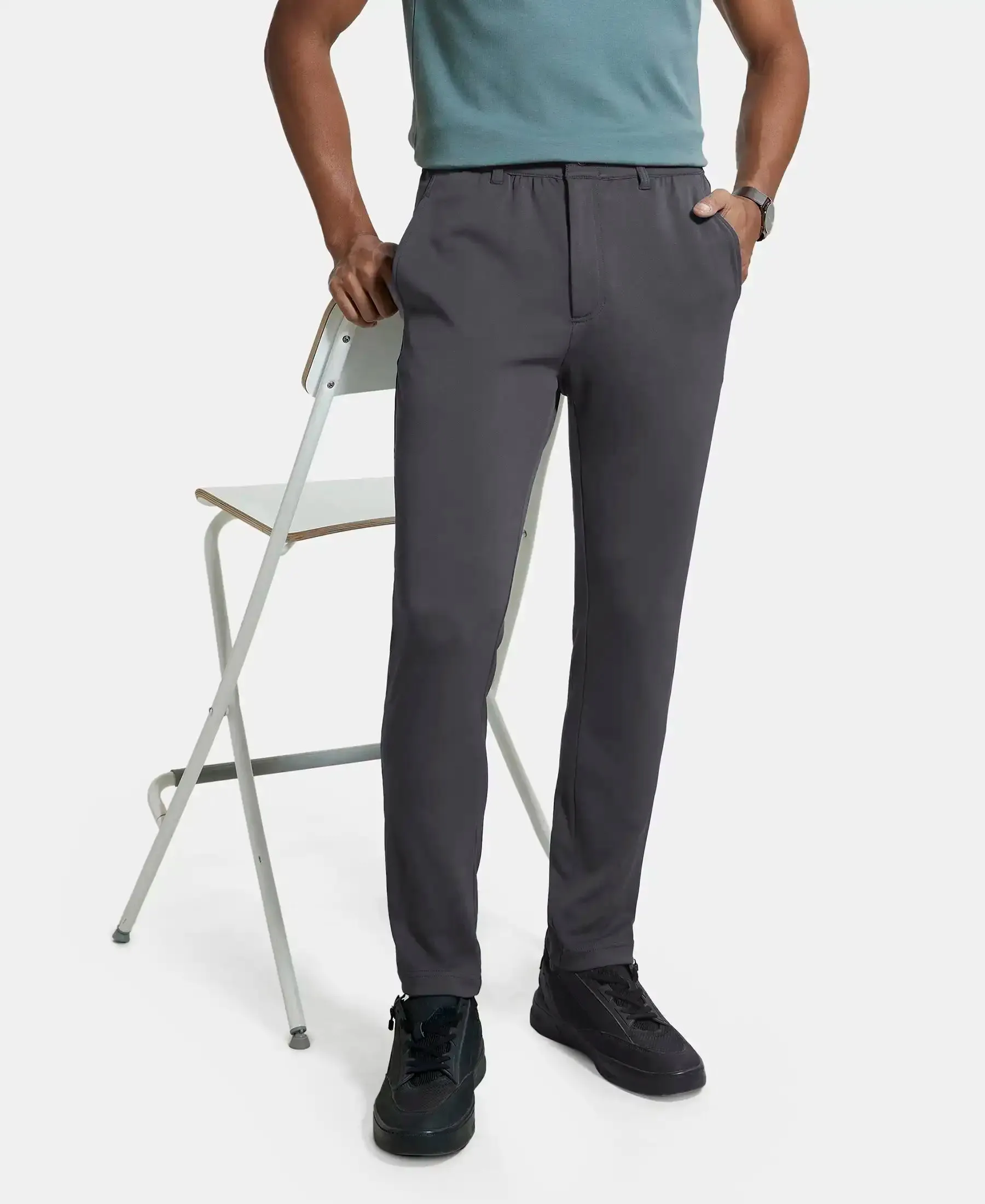 Microfiber Slim Fit All Day Pants with Convenient Side and Back Pockets - Graphite