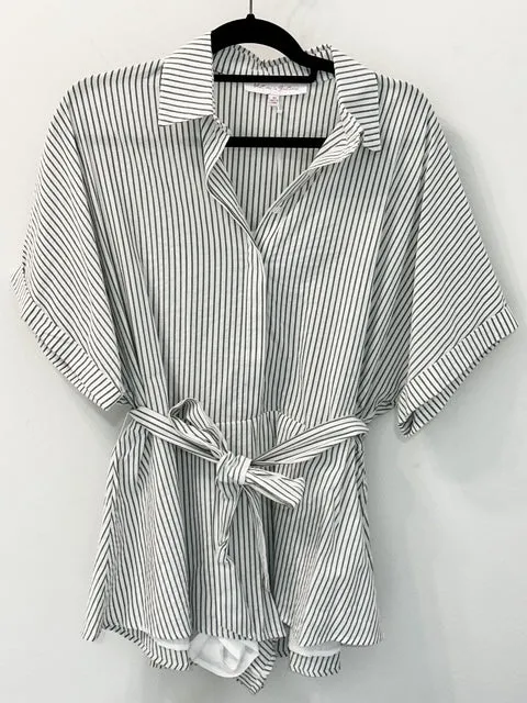 Midnight Stripe Romper