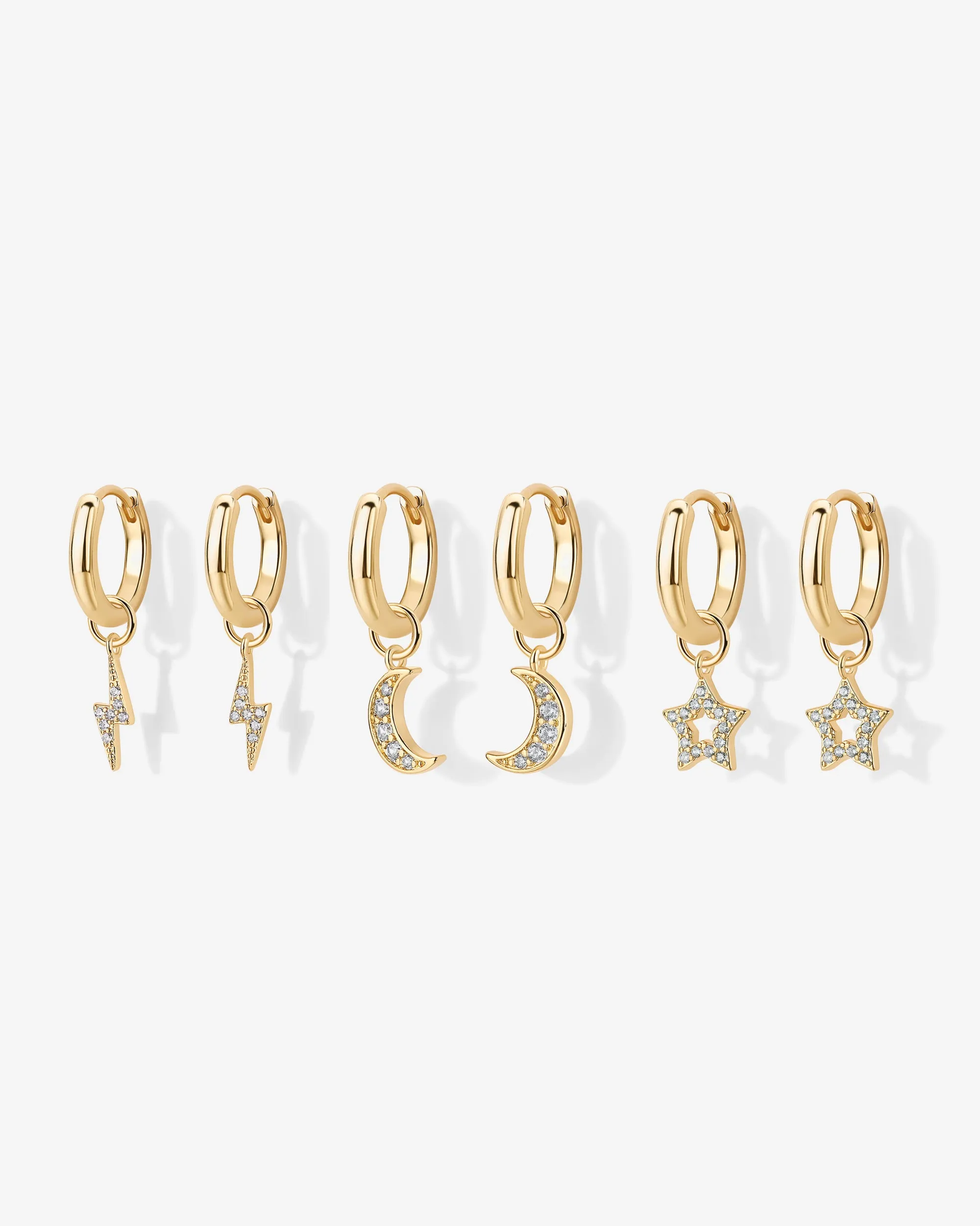 Mix and Match Huggie and Celestial Charm Set