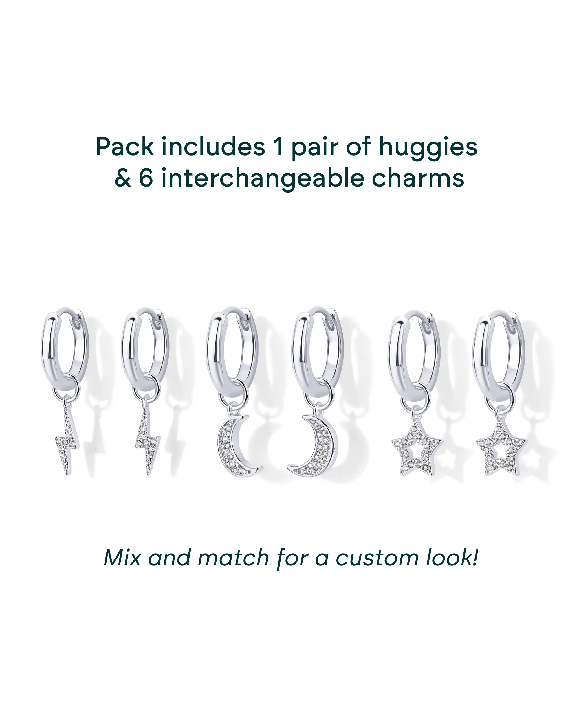 Mix and Match Huggie and Celestial Charm Set