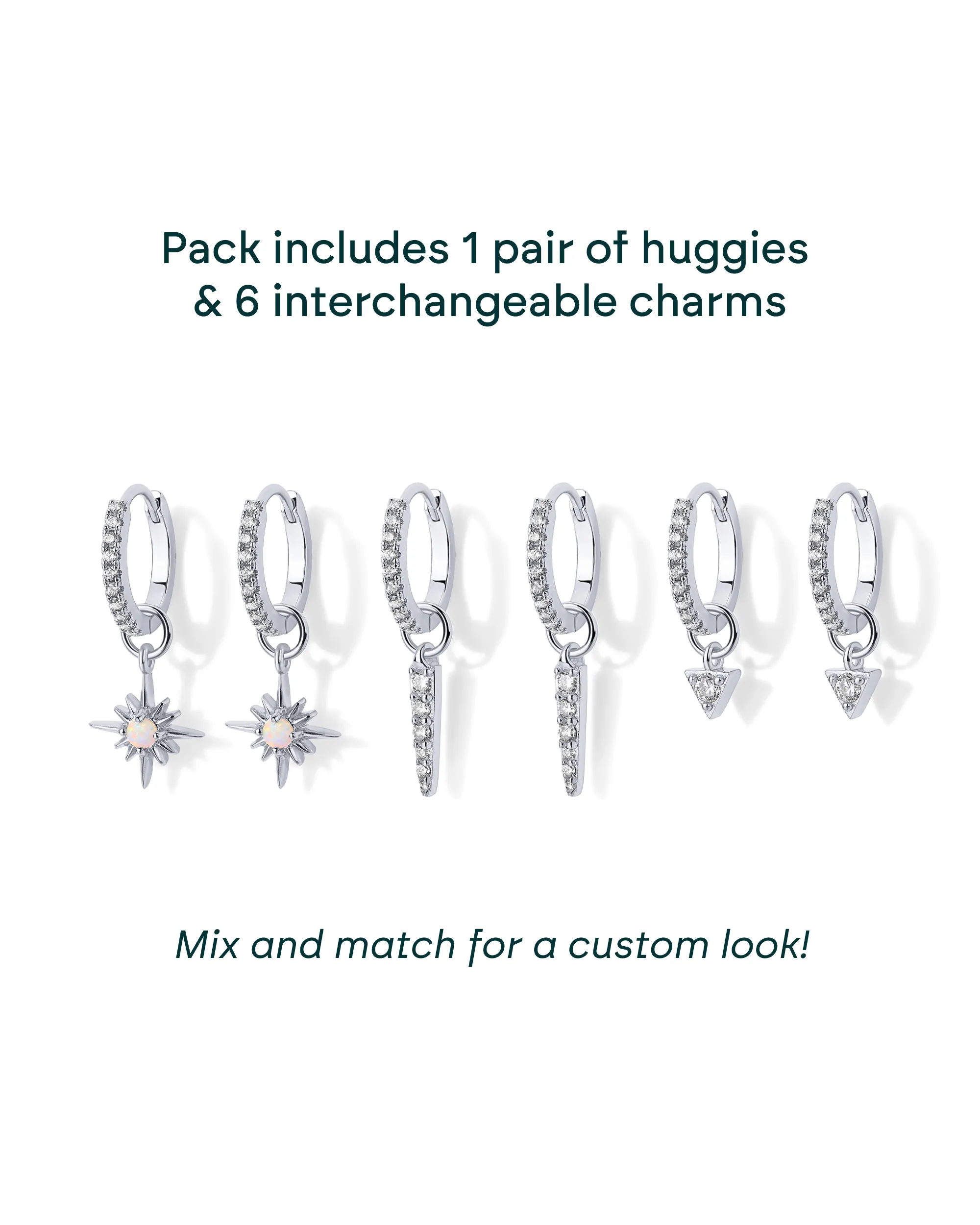 Mix and Match Huggie and Star Charm Set