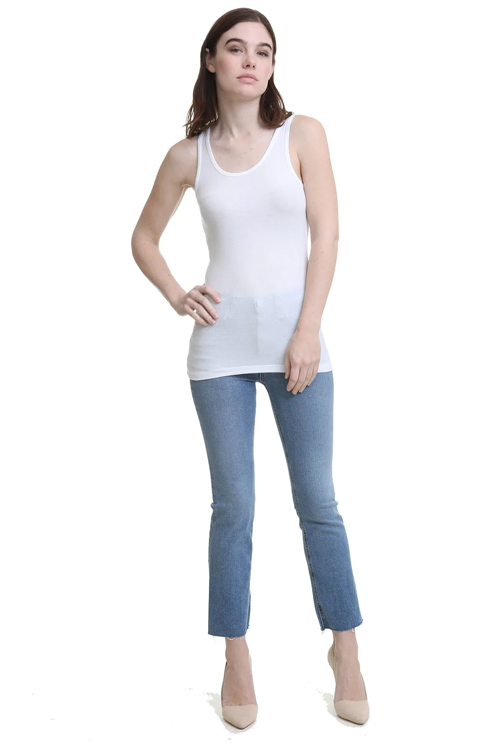 Modal Rib Boy Tank in White