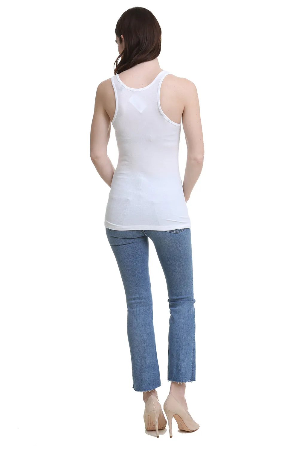Modal Rib Boy Tank in White