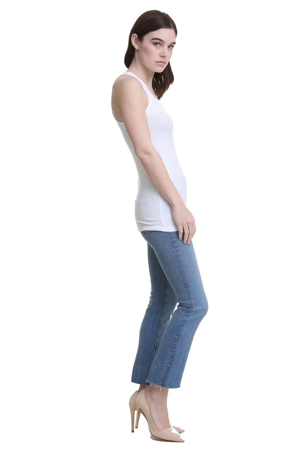 Modal Rib Boy Tank in White