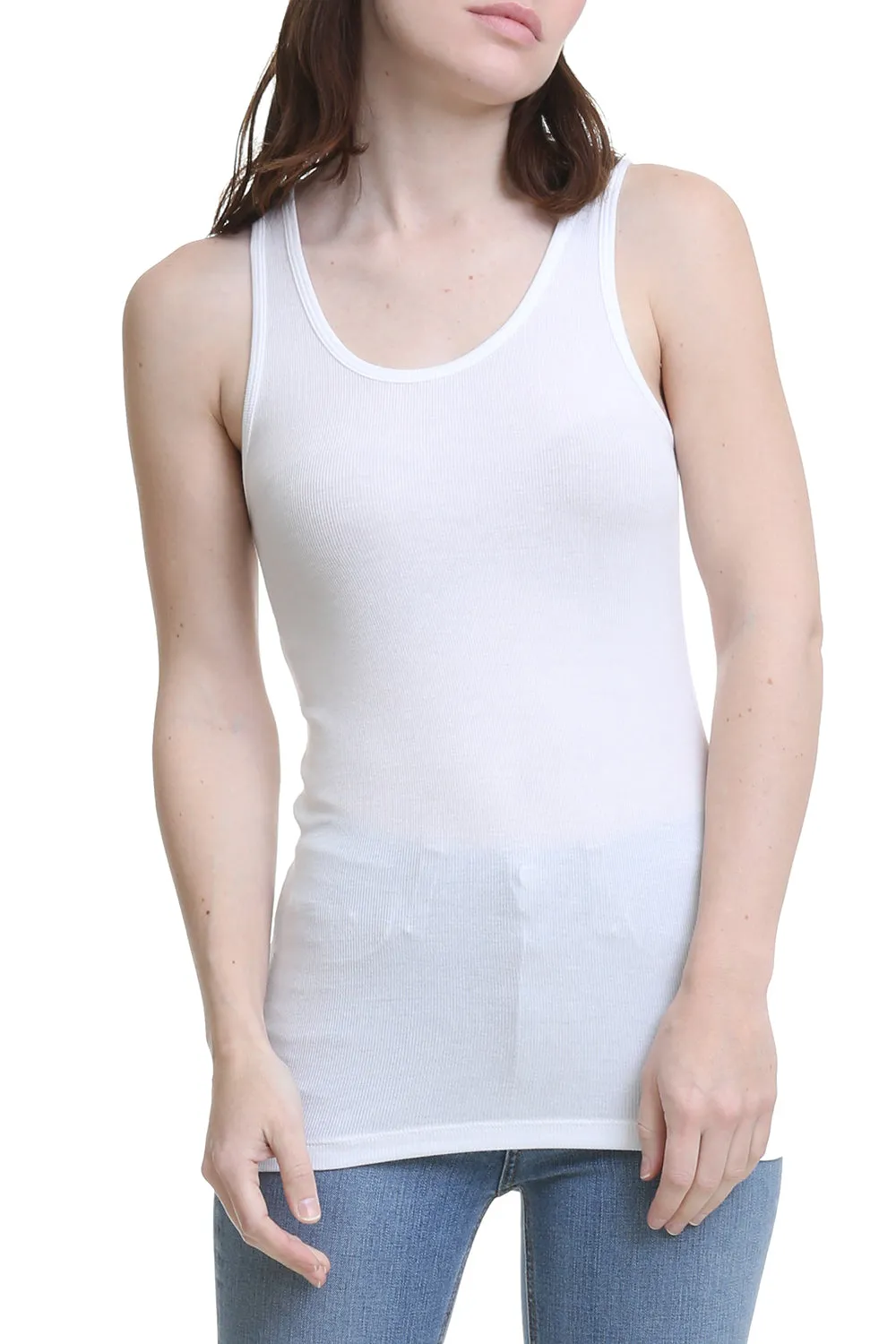 Modal Rib Boy Tank in White