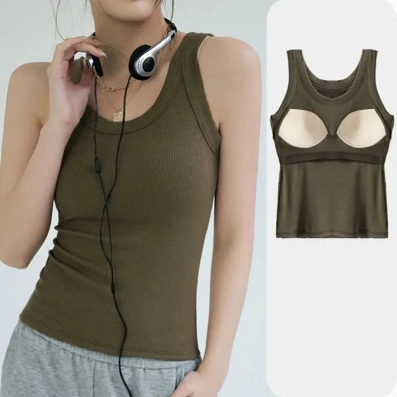 Modal Ribbed Camisole with Padded Bust