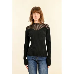 Molly Bracken Essential Rib Sweater -  Black